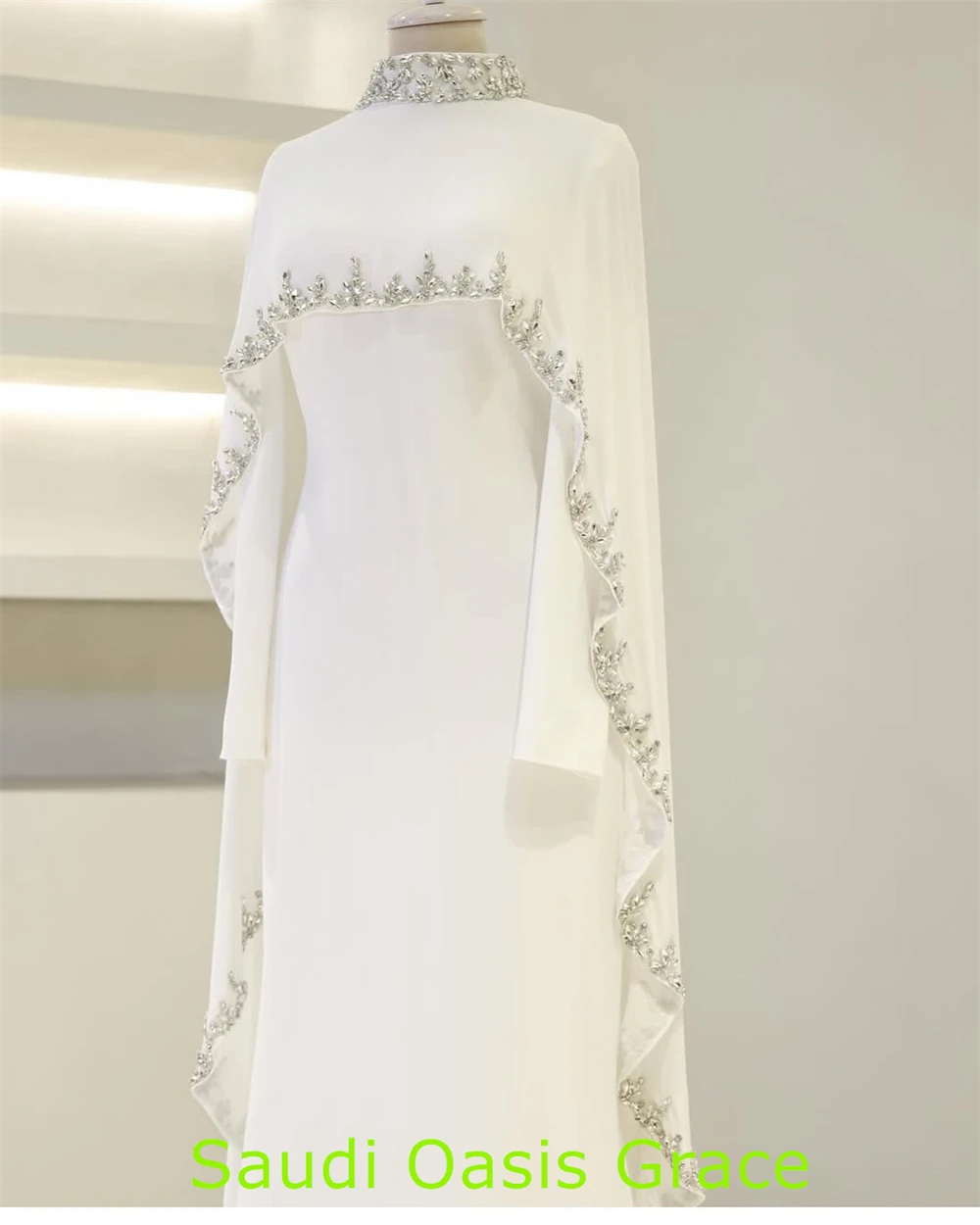 customizedCustomized Delicate Jersey Evening Dress Temperament Crew Neck Long Sleeves Party Dress Exquisite Floor Length Celebri image 3