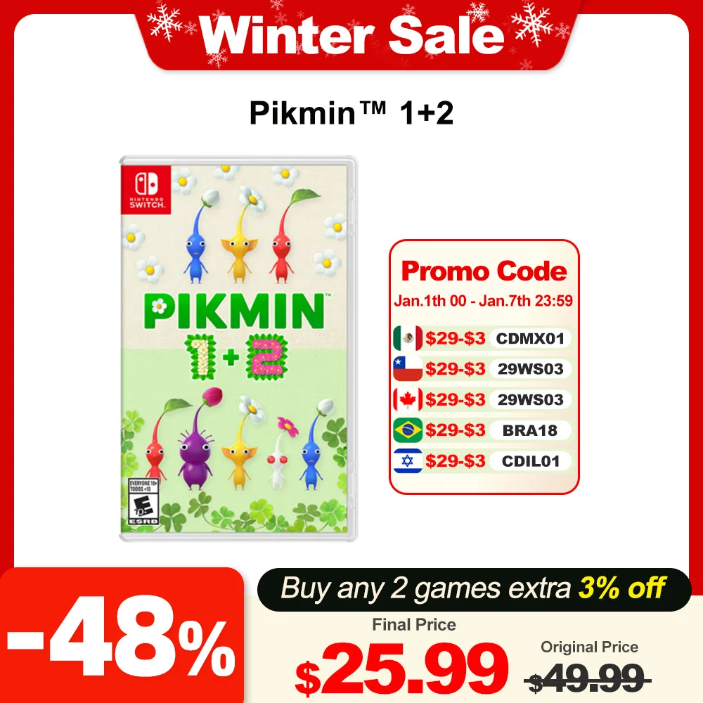 Pikmin 1+2 Nintendo Switch Game Deals 100% Original Physical Game Card Action Genre Support 1 Player for Switch Game Console