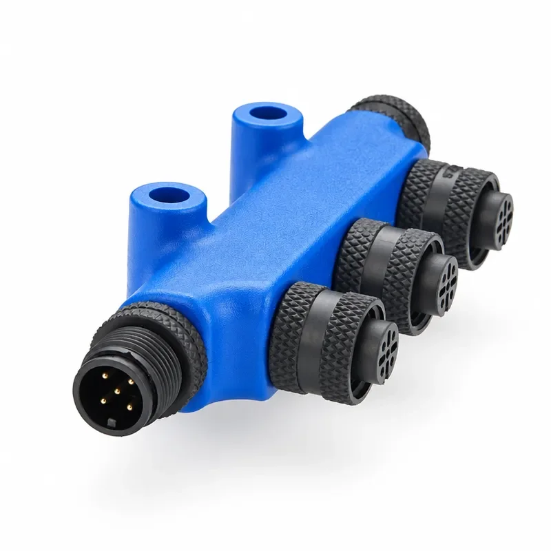 NMEA 2000 N2k 3 Port Tee T Connector Marine M12 Thread IP67 3 Way MultiPort Backbone Drop T Adapter For Can Bus CANOpen