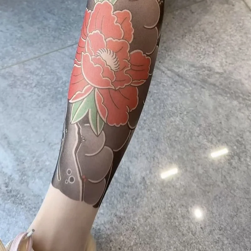 

Чулки с цифровой цветной печатью от Source Factory, нишевый дизайн, «Миллениум Хот Гёрл», сексуальные чулки-тату