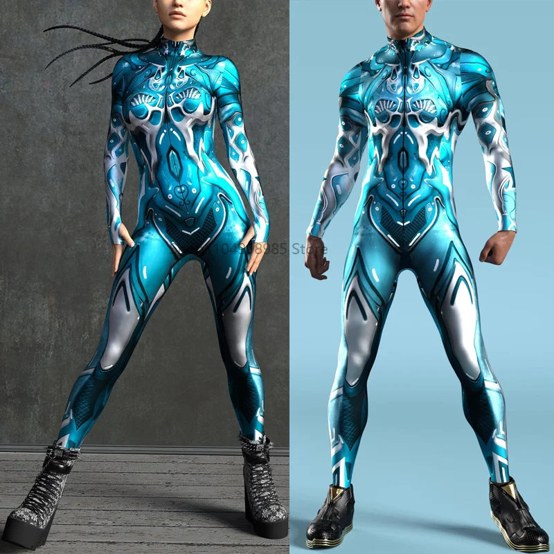 

Костюм ледяной ведьмы с 3D принтом Future Cyber Robot, комбинезон в стиле панк, костюм для косплея, боди 2025