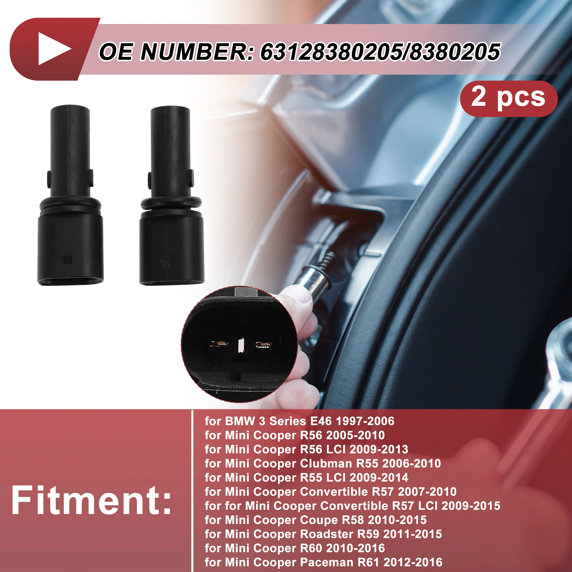 UXCELL 2Pcs Parking Light Socket for BMW 3 Series E46 1997-2006 No.63128380205/8380205 Lamp Bulb Connector 2