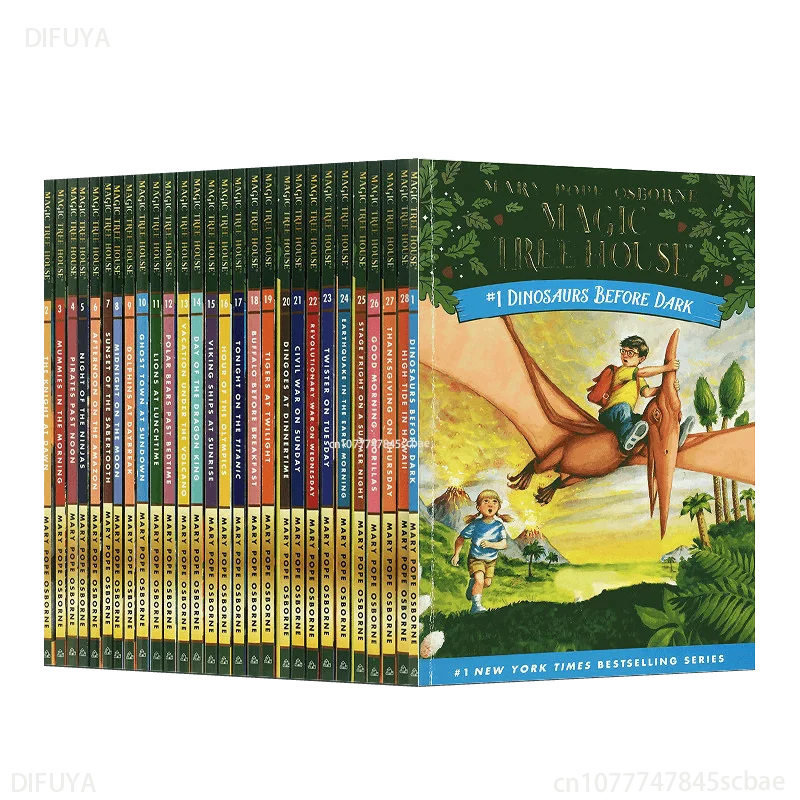 1 Set 28 Books MAGIC TREE HOUSE 1-28 English Reading Books Children's English Chapter Bridge Book Extracurricular Reading