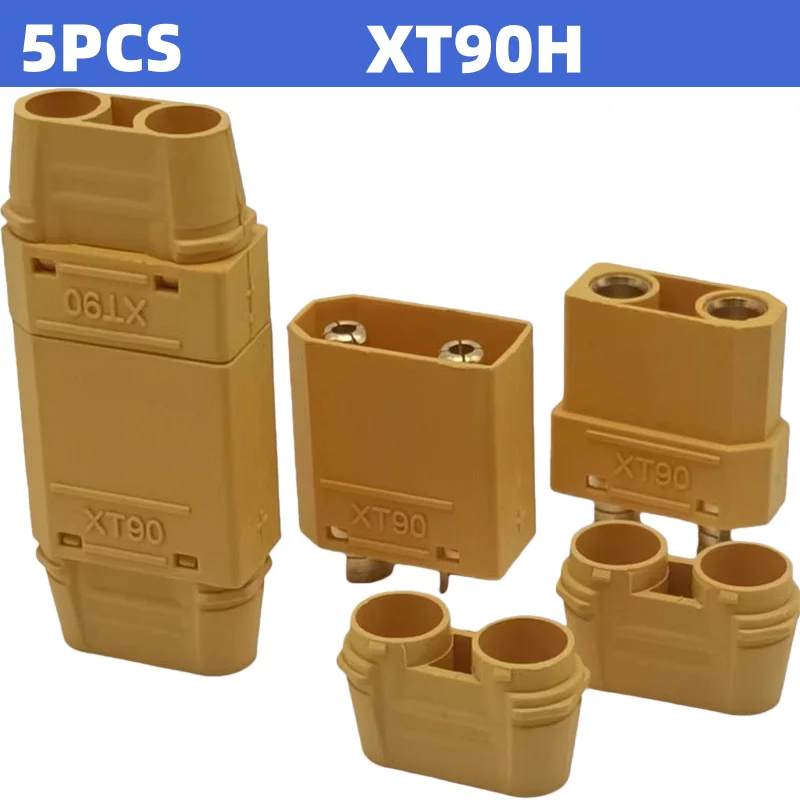 5 قطعة XT90H-M ذكر و XT90H-F موصل سالب مع قبضة كابل ، 45A عالية التيار المضادة للشرارة التوصيل لبطارية ليبو ، RC الطائرة بدون طيار #1