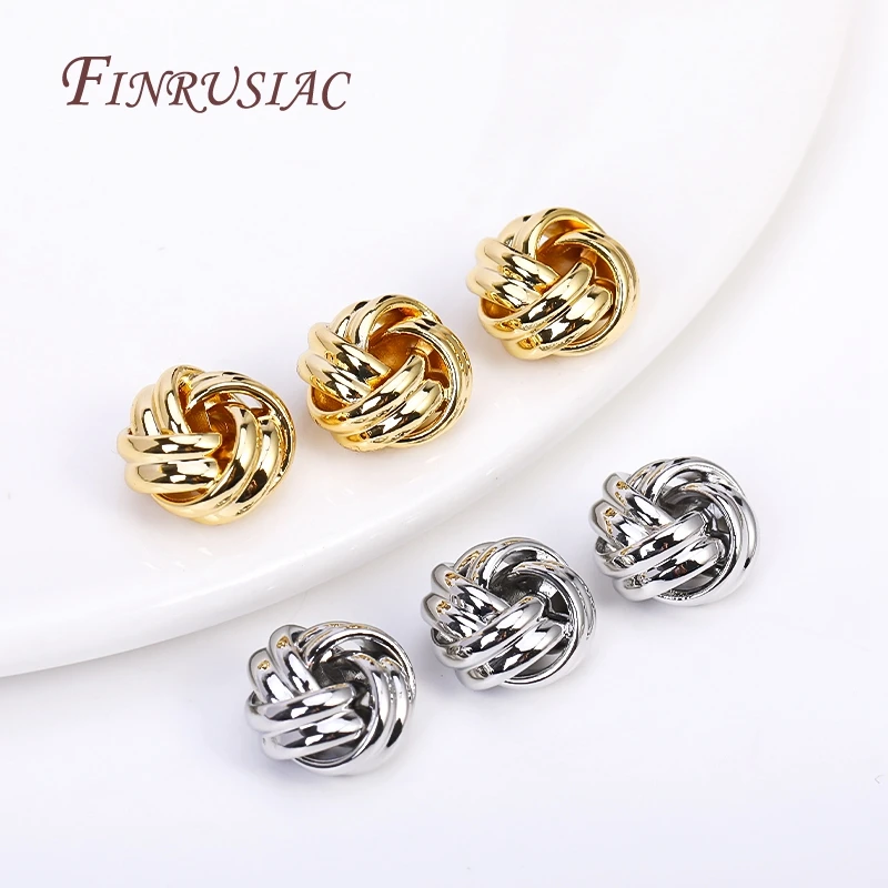 10X7MM 18K Gold Plated Brass Braided Spacer Beads, Hole Size 3MM Separators For Beads,DIY Jewelry Making Supplies Wholesale