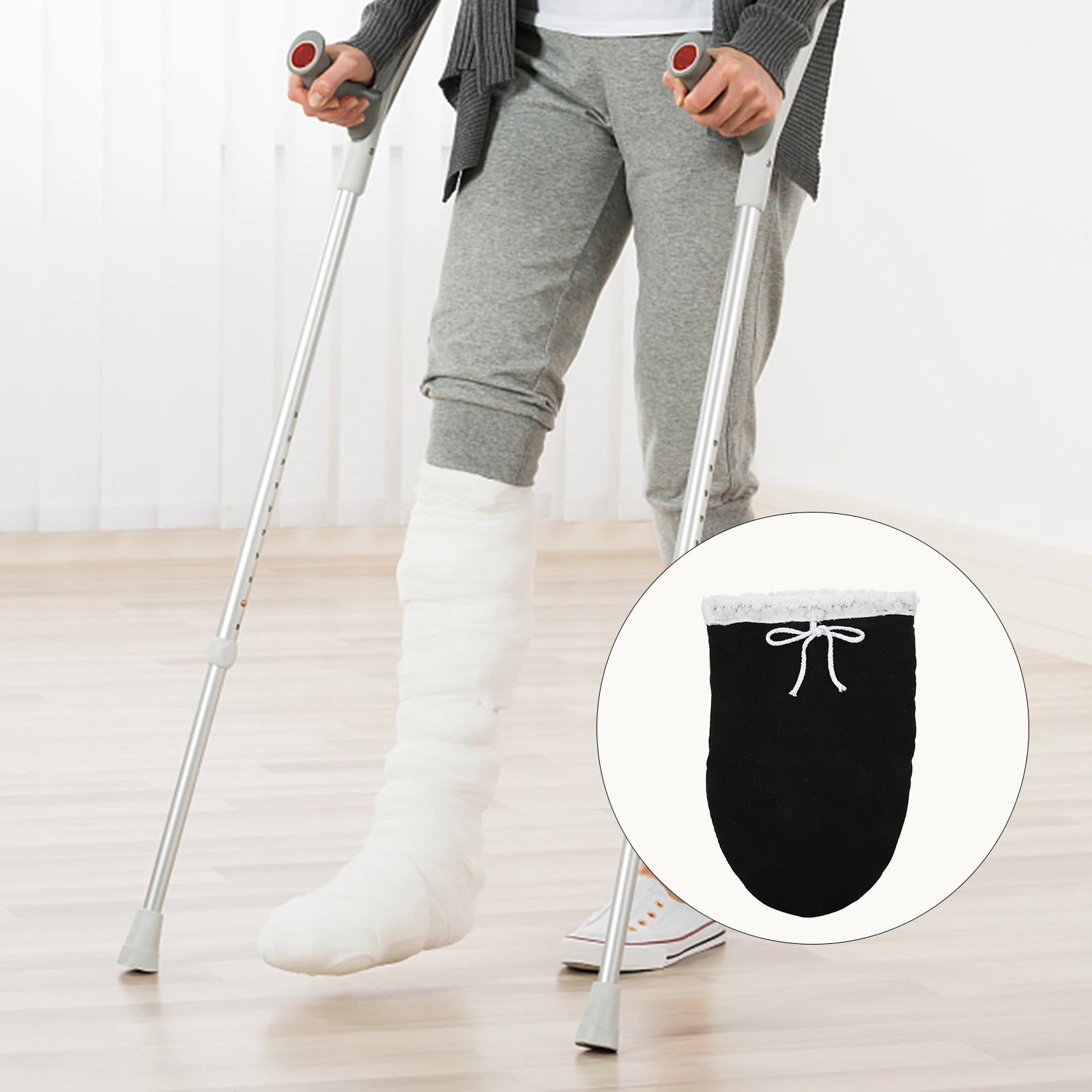 

1pcs Warm Gypsum Cover Adjustable Large Opening Flannelette Foot Nursing Sock For Ankle Pain Protector Cast Care Sock