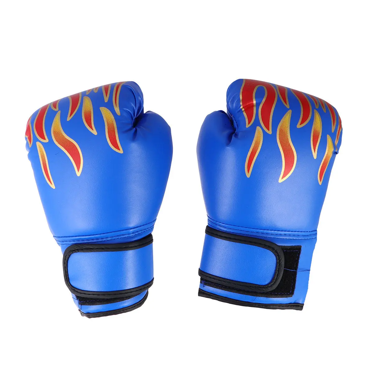 Children PU Boxing Gloves Flame Pattern Training Mitts for Kickboxing Karate Muay Thai Sparring Martial Arts Cardio