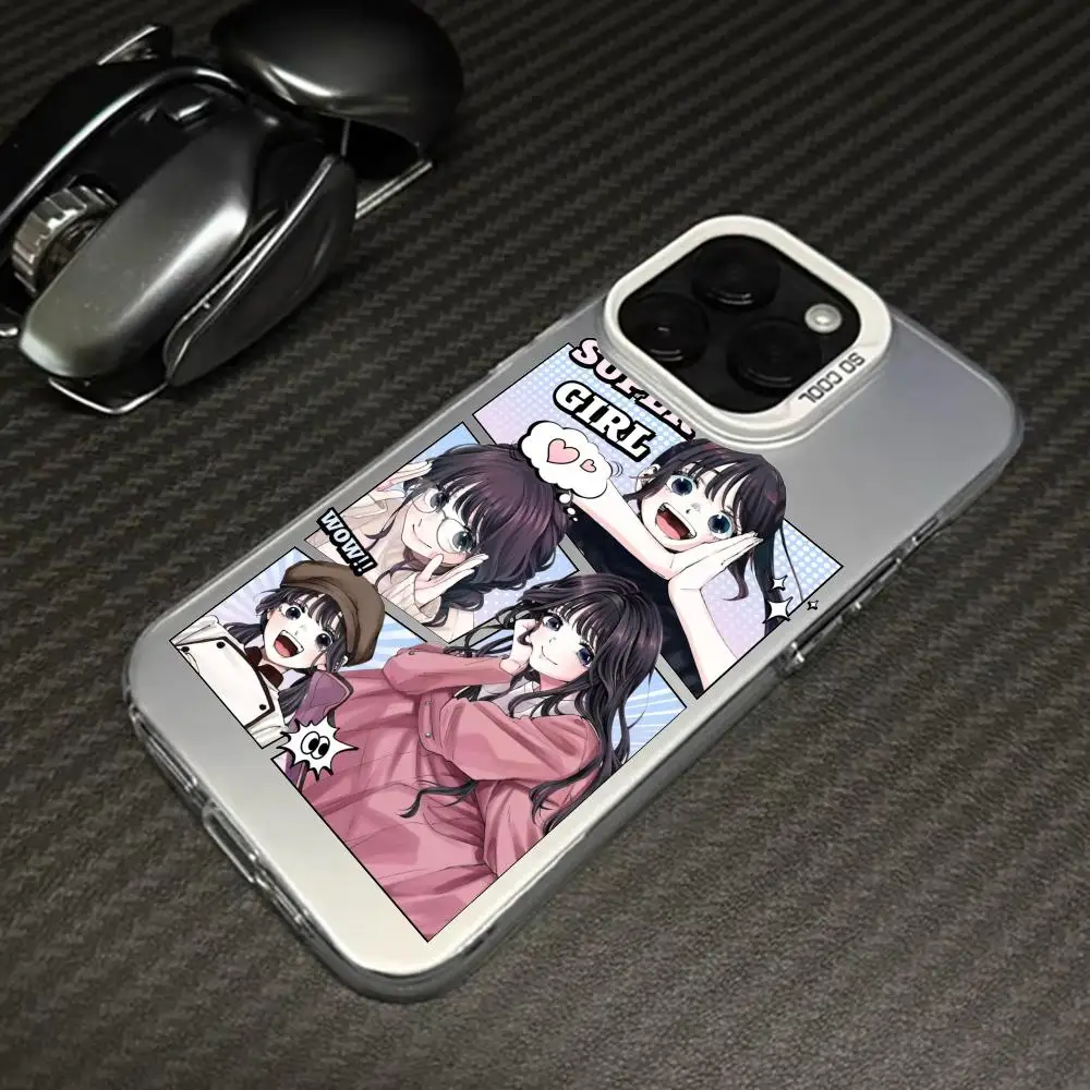 حافظة هاتف kaoru hana wa rin to saku Kaouruko Waguri باللون الأبيض IMD حافظة مناسبة لهاتف iPhone 16 15 14 13 12 11 XS Pro Max