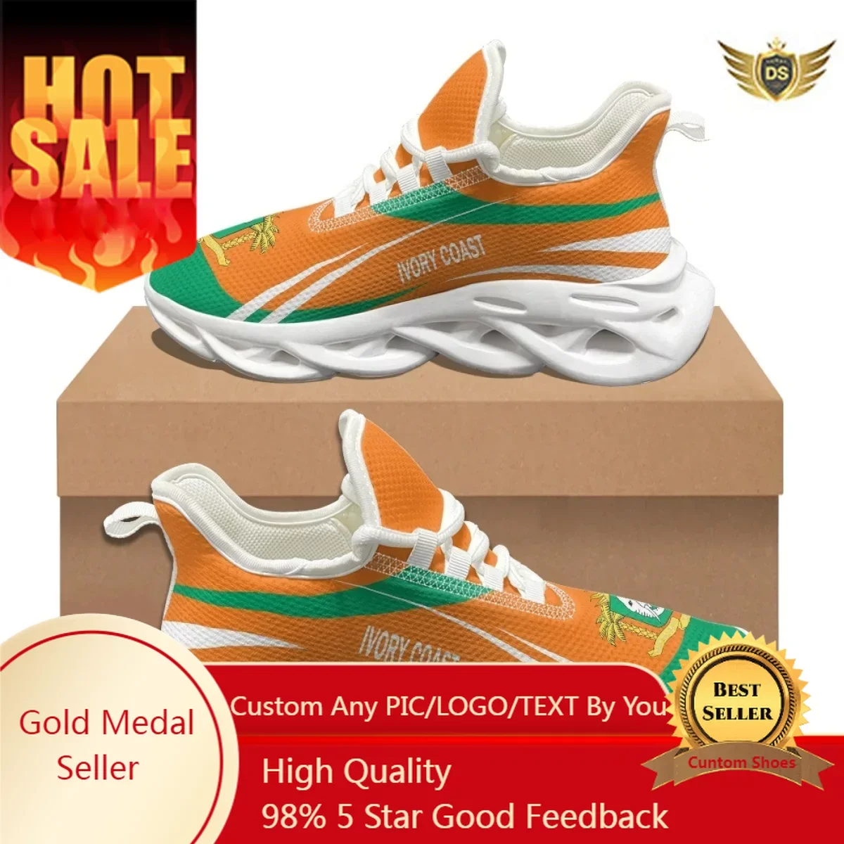 Men Sneakers Blade Running Basketball Shoes Ivory Coast Flag Men Footwear Trainer Fashion Male Casual White Shoes For Men