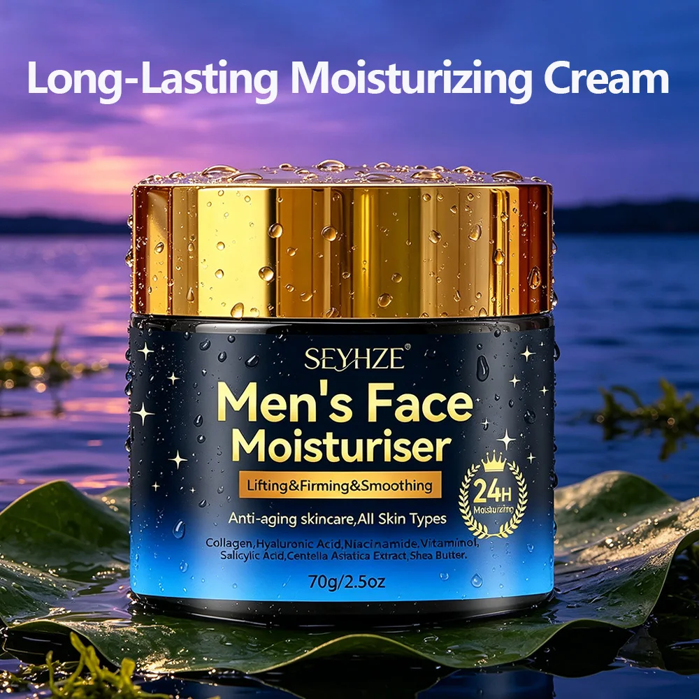 SEYHZE Men's Moisturizer 40g/70g Collagen Facial Cream Non-Sticky Quick Absorption Reduces Wrinkles & Fine Lines Brightens Skin