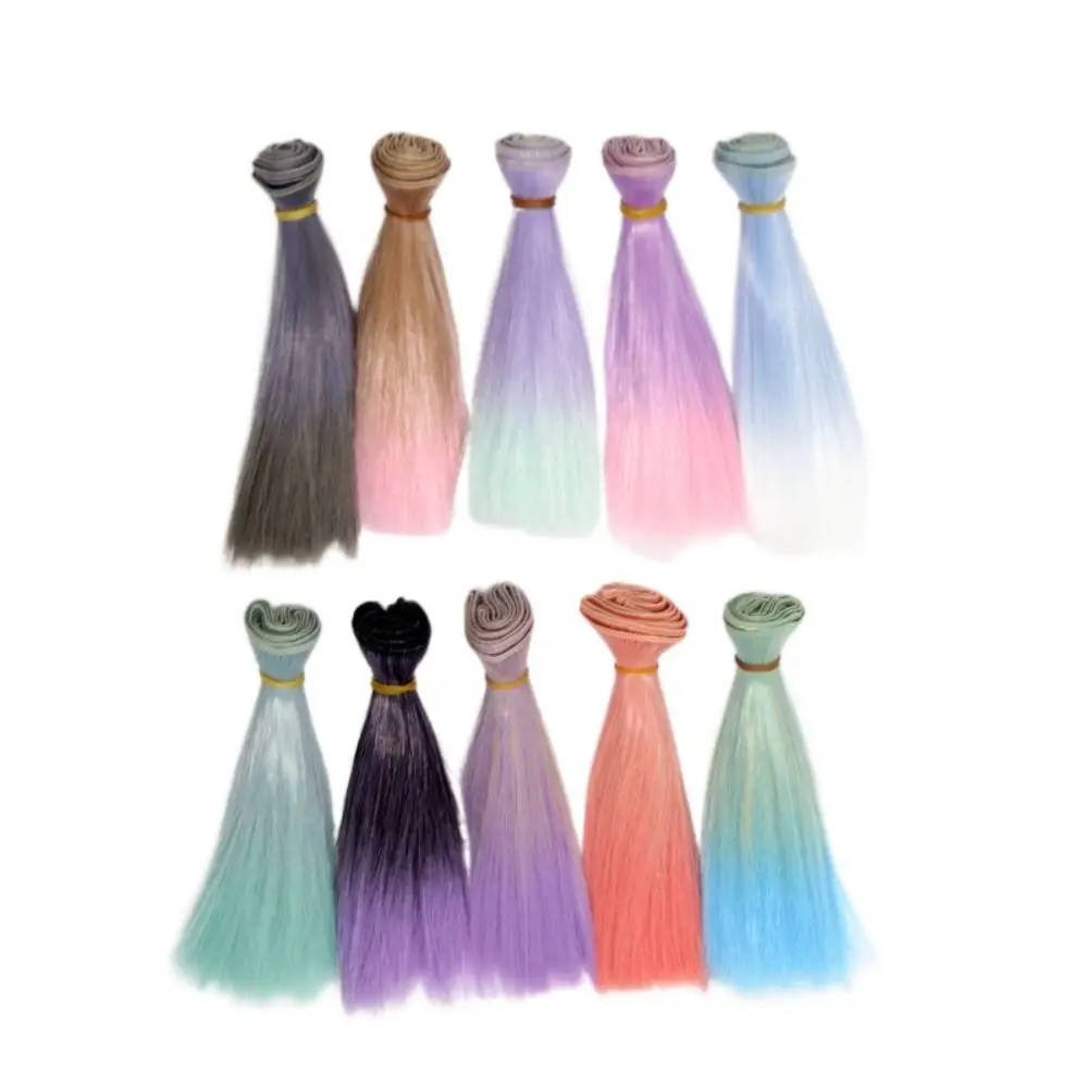 2024 15*100CM Bjd Wig Colorful Gradient Color Doll Accessories DIY Children Toy Gift for 1/4 1/6 1/8 Bjd