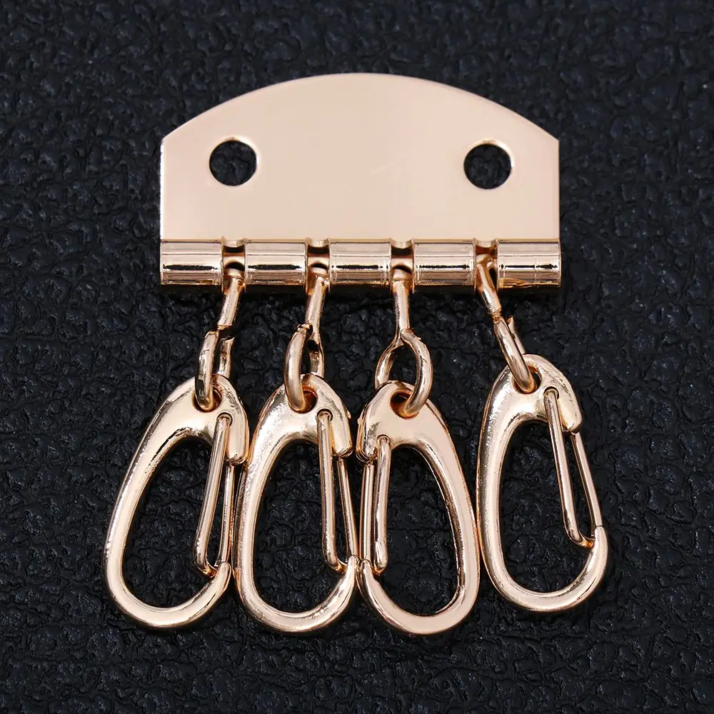4Pcs Metal Leather Craft DIY Metal Key Row Keyring Rivet Hook Patchwork Sewing DIY Key Holders For Leather Bag Accessories Tools