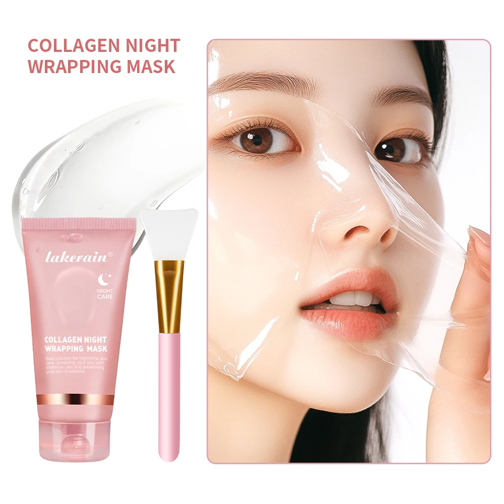 Collagen Facial Mask And Brush Set Rejuvenates Moisturizes Brightens Skin For Glowing Elasticity Korean Face Care Treatment