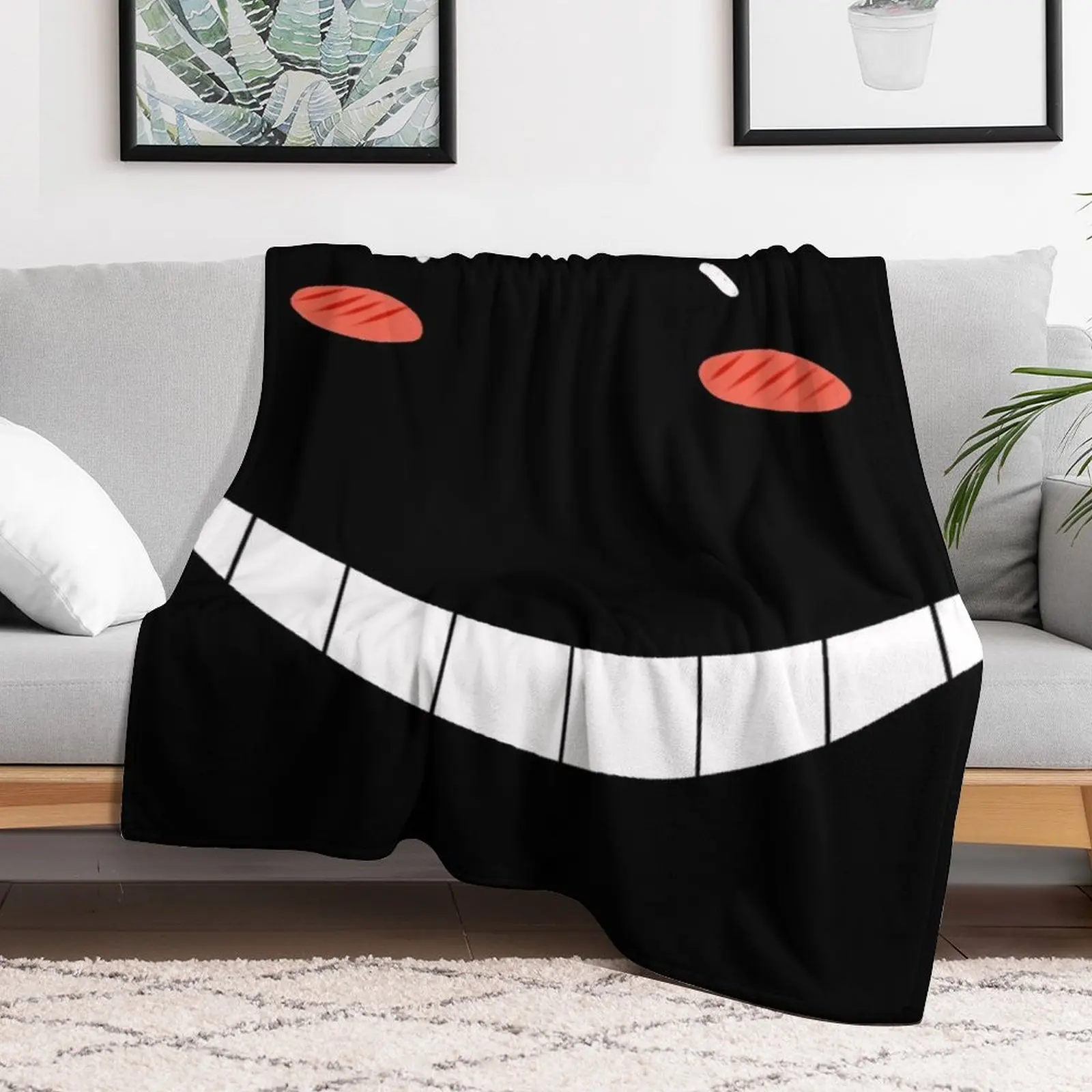 Smile Face Koro sensei Assassination Classroom , Koro Smiling Face Throw Blanket Thin Soft Blanket for Summer Night Sleeping