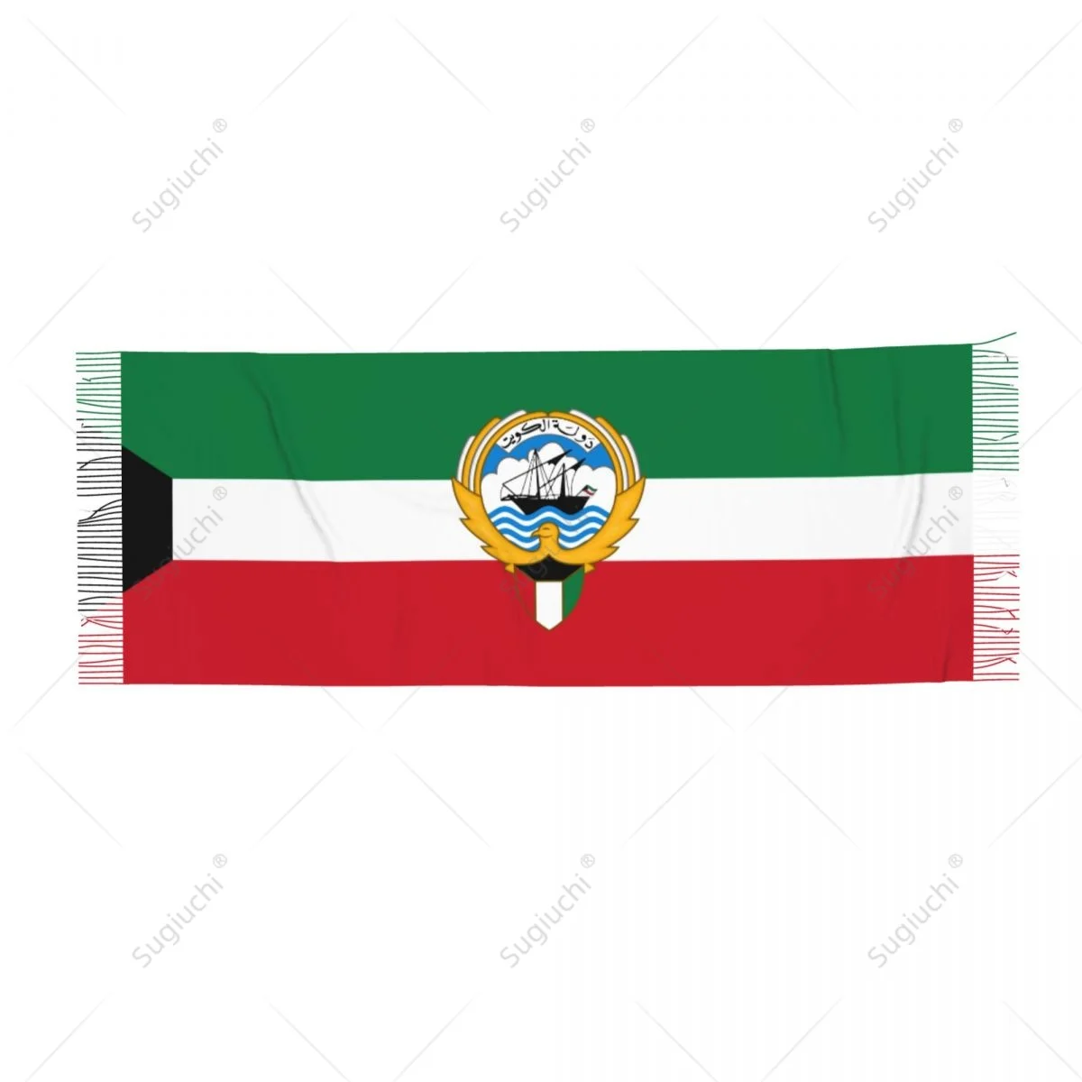 Kuwait Emblem Flag Scarf Pashmina Warm Scarves Shawl Wrap Hijab Spring Winter Multifunction Unisex