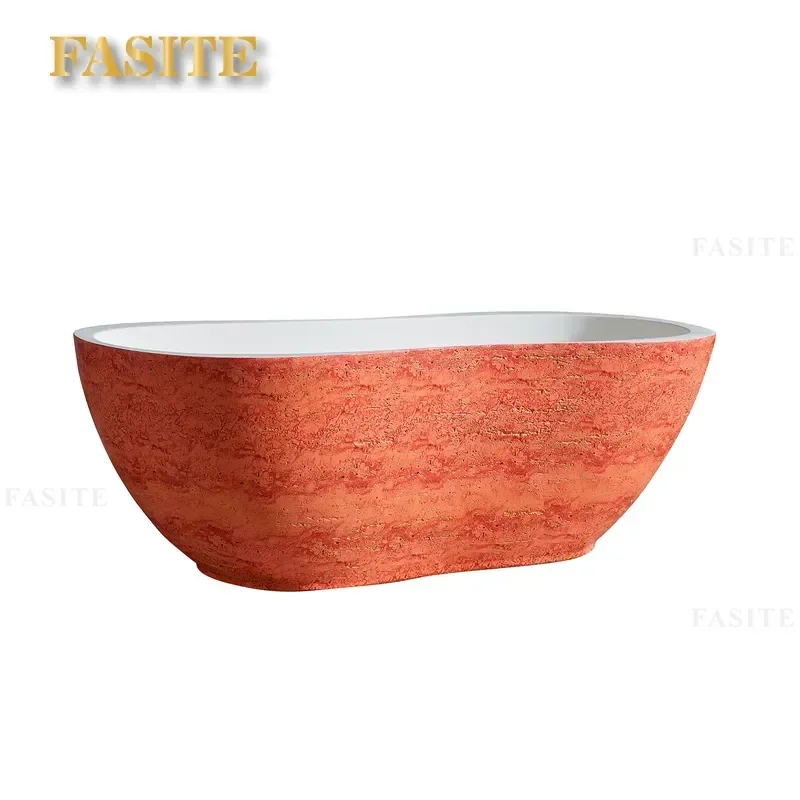 For French Granular Bathtub Detached Creative Art Tub for  Hotel Villa Bathroom Luxury Freestanding