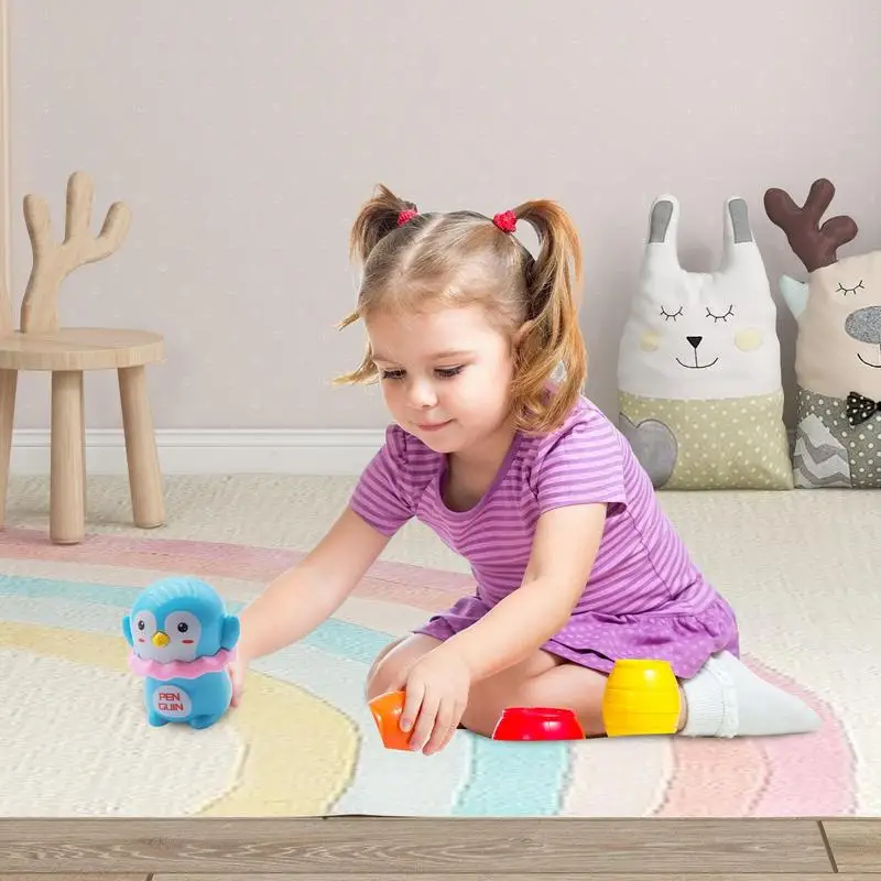 Push Car Cute Cartoon Press And Go Toys Learning & Education Toys Fun Push And Go Car Fine Motor Skills Toys For Home School