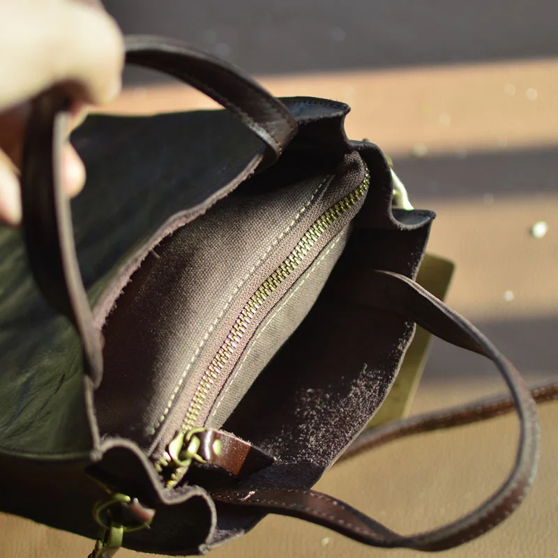 

AETOO Большая сумка Простая кожаная модная сумка через плечо Легкая роскошная женская сумка в стиле ретро растительного дубления из воловьей кожи сумка-ведро для