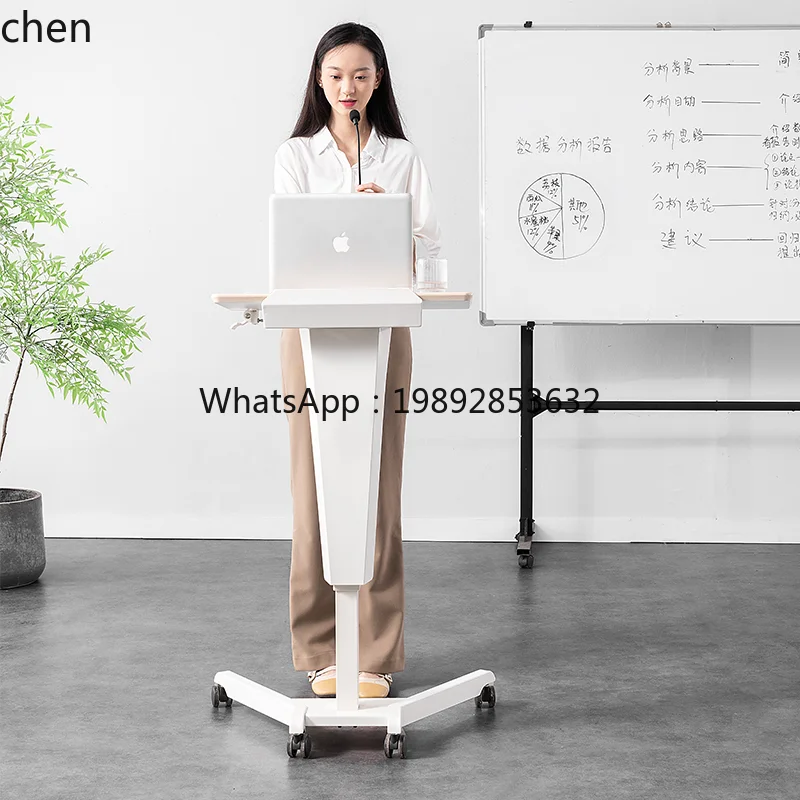 Mobile Lecture Podium Conference Speech Lifting Lecture Table Classroom Lectern Table Exhibition Hall Welcome Host Table