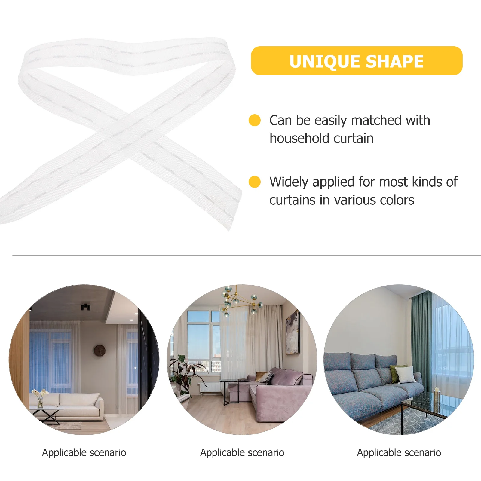 

1 Roll Curtain Tape Polyester Pinch Pleated Header For Heavy Lightweight Curtains Diy Window Decoration Shading Belt Accessory