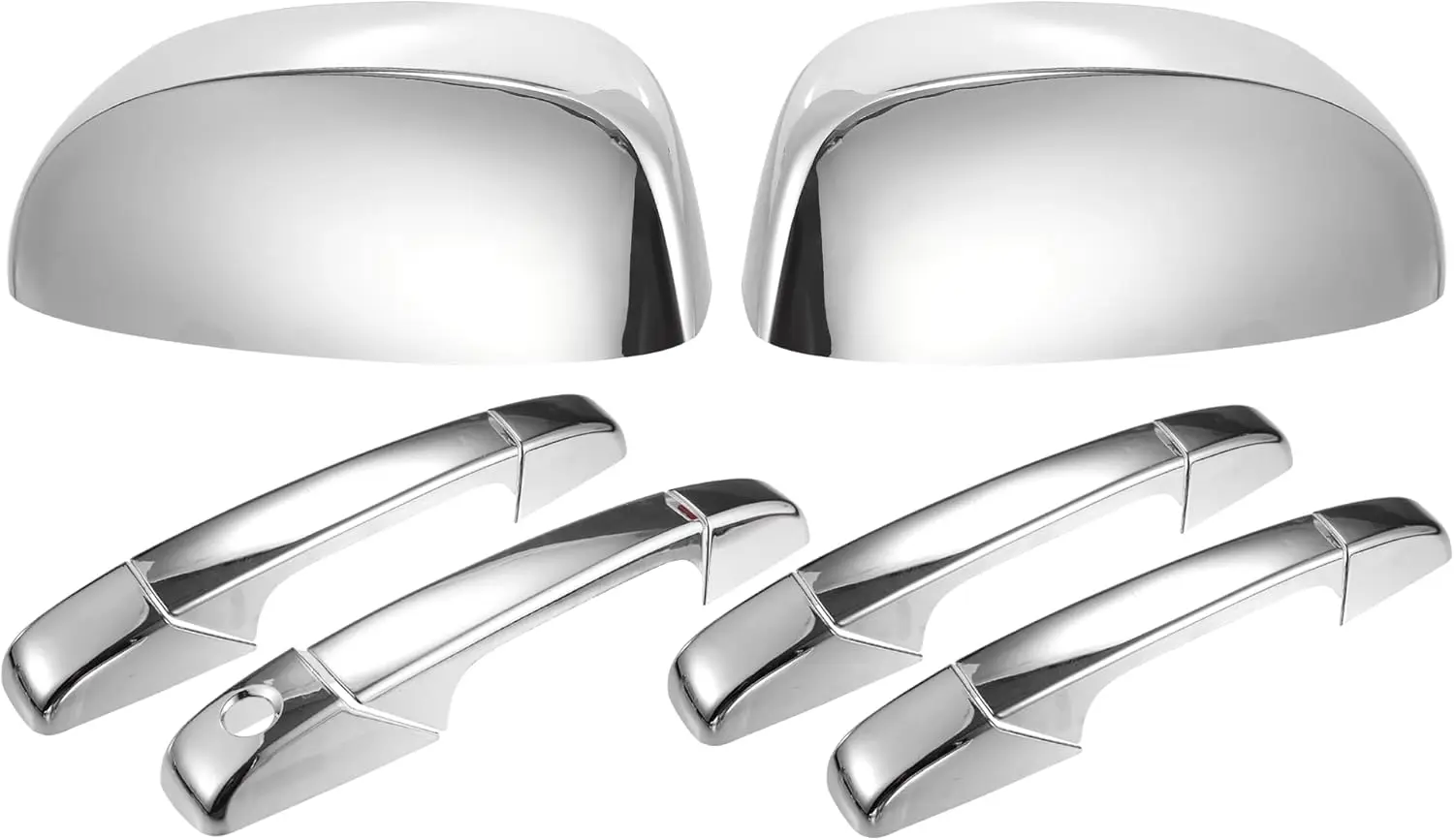 

Premium Grade Chrome Plated TOP HALF Mirror Cover Cap + Handle Cover Overlays for 07-14 Chevy Silverado Tahoe GMC Sierra Yukon