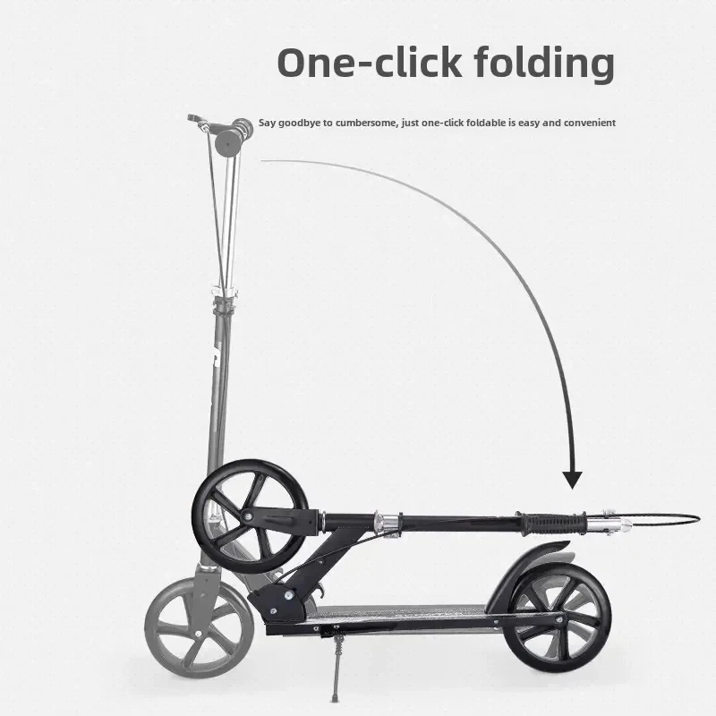 

Adult Fo Lda Ble All-Iron Handbrake Scooter Portable S Cooter