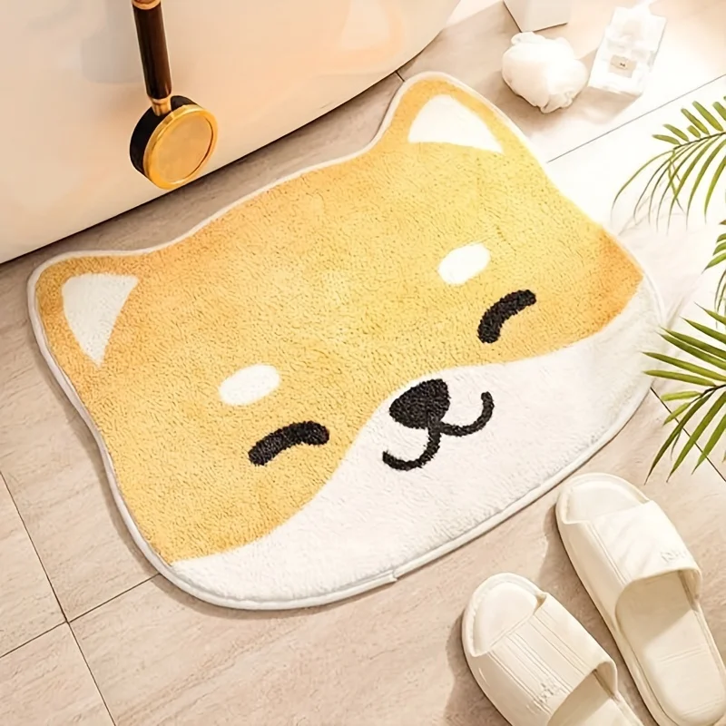 VIKAMA Cute Cartoon Floor Mats Kitten Puppy Doormat Soft Bathroom Mat Rug For Bedroom Living Room Carpet Welcome Mat  Home Decor