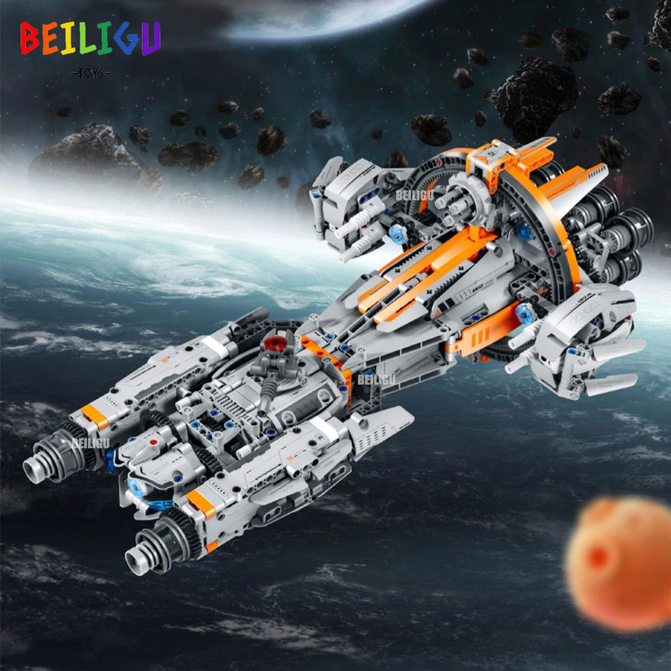 City Space Aircraft Battleship Building Blocks Interstellar Spacecraft Star Spaceship Helicopter War Bricks Toys for Adults Boys