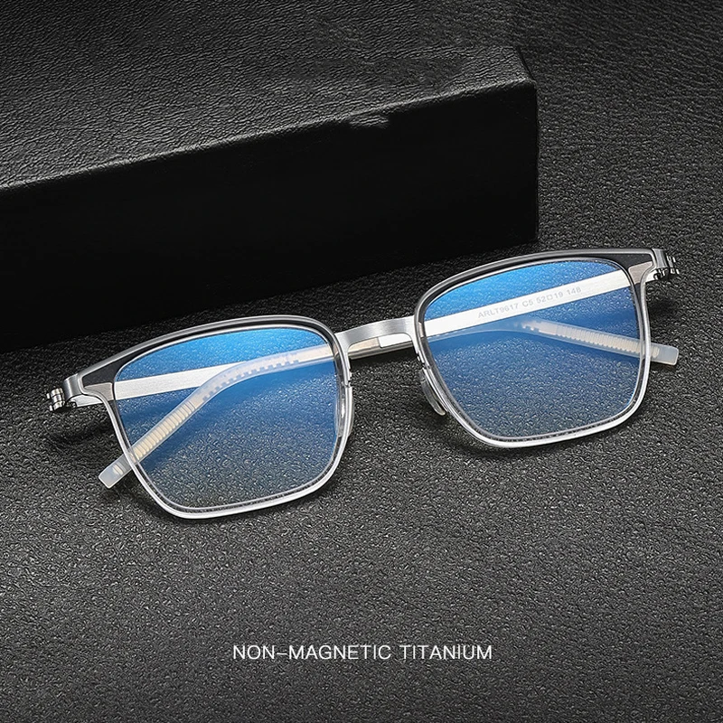 Germany Brand Designer Ultralight Non-screws Titanium Acetate Frame Eyeglasses Man Flexbile Arms Optical Myopia Lens Glasses