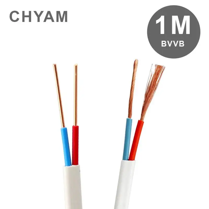 One Meter BVVB / RVV White Wire Hard Soft Cover 2/3/4 Pins Core 1/1.5/2.5/4/6 Square Pure Copper Household Cable Power Line