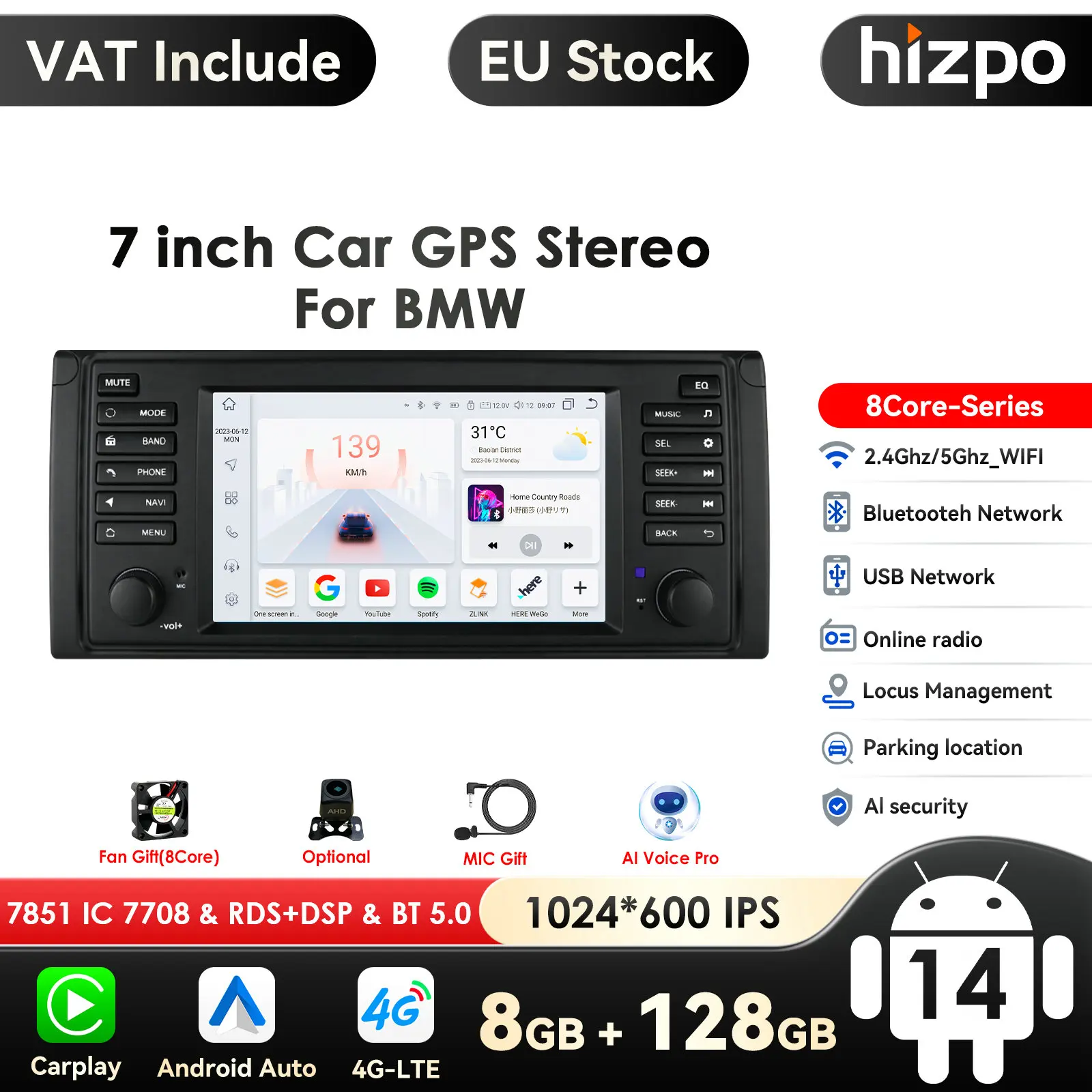 Intelligenter Bildschirm 2din Android Autoradio Multimedia-Video-Player für BMW 5er E39 1996 M5 2000x5 E53 GPS Nav Carplay 4G BT