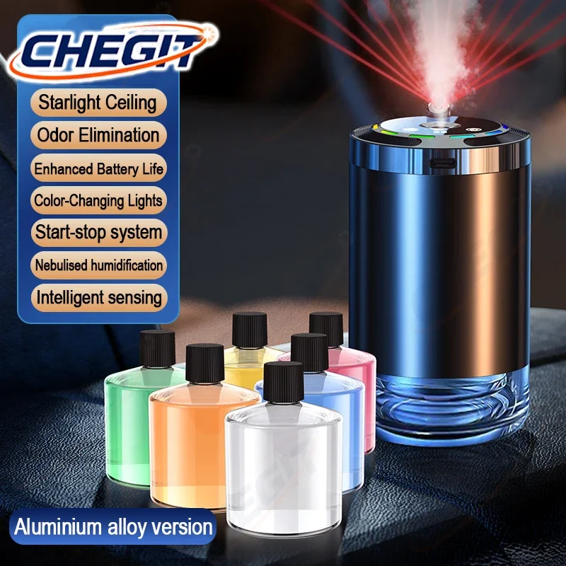 Ambientador inteligente ajustable para coche, 5 modos, aroma automático para coche, cielo estrellado, luz ambiental para techo, accesorios para coche, nuevo