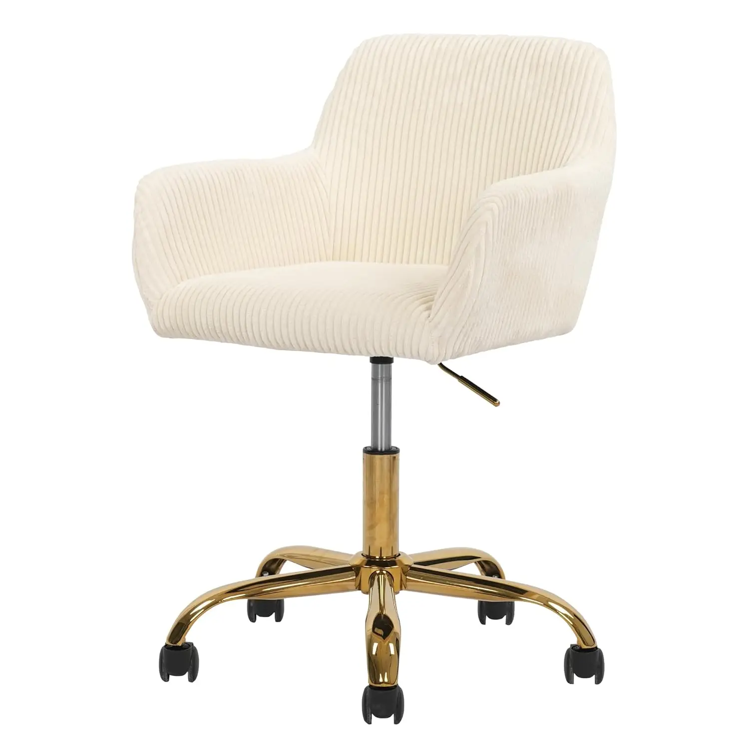 

Faux Fur 360°Swivel Desk Chair, Height Adjustable Home Office Armchair with Golden Base for Teens Women Girls,, Customized