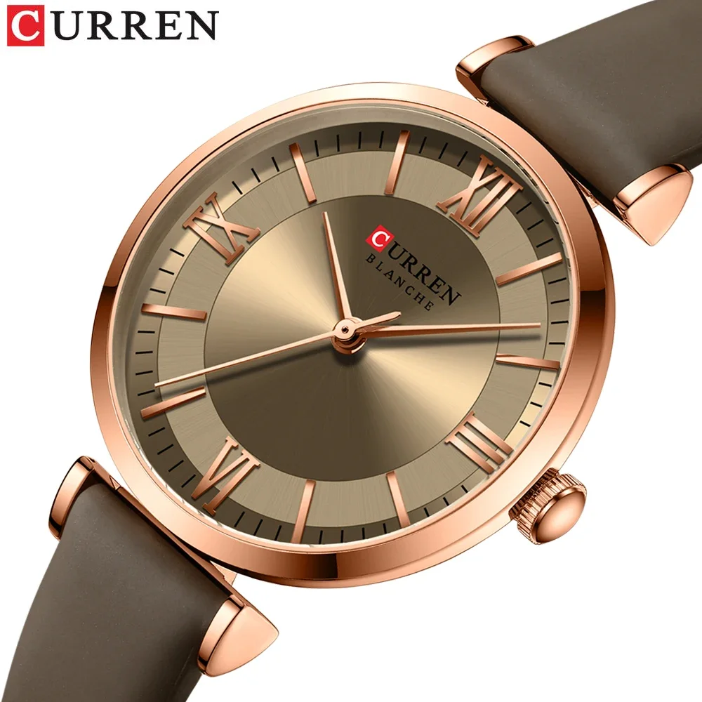 CURREN Top Luxury Brand Watch for Women Leather Watches Ladies Casual Quartz Watch Quartz Women's Wristwatch Montre Femme Relogi