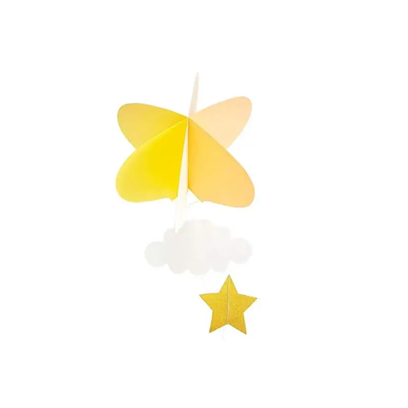 4pcs Colorful Hot Air Balloon Hanging Decoration Hanging 3D Hot Air Balloon with Star and Cloud Nursery Room