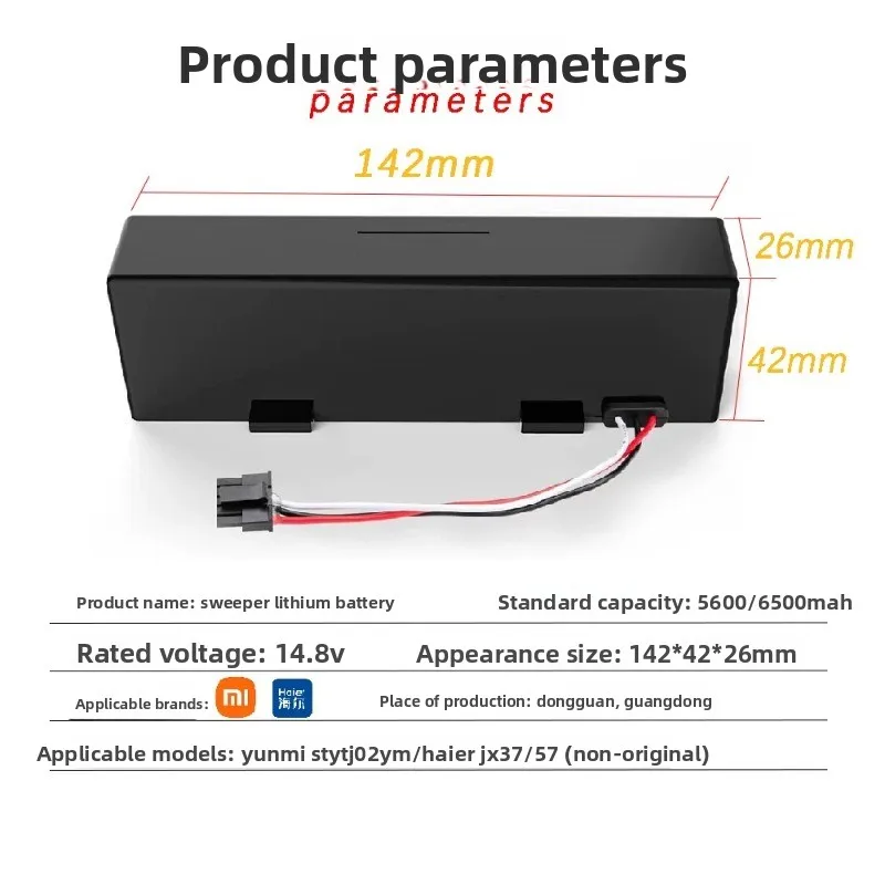 For Xiaomi Mijia LDS Vacuum Cleaner Mi Robot Vacuum-Mop P Mi Robot Vacuum-Mop 2S/Haier JX37 New 3400mAh STYTJ02YM 14.8V Battery
