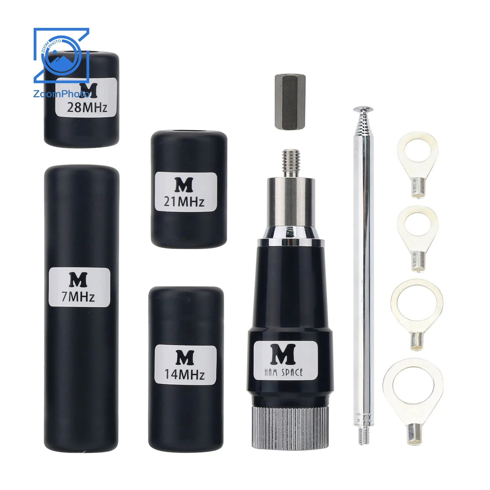휴대용 MA-01 V2.8 텔레스코픽 GP 안테나 키트 7MHz 100W 단파 안테나 (7MHz/14MHz/21MHz/28MHz 코일 포함)