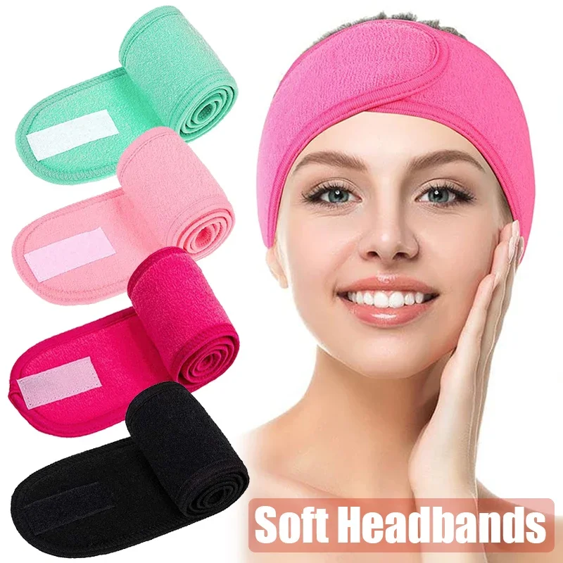 Adjustable Makeup Headband Hair Bands Wash Face Hair Holder Soft Toweling Facial Hairband Bath SPA Hair Accessories for Women