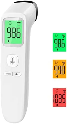 No-Touch Thermometer for Adults & Kids – 2-in-1 Forehead & Object Mode, Silent & Fever Alarm – Fast, Accurate Digital Reading