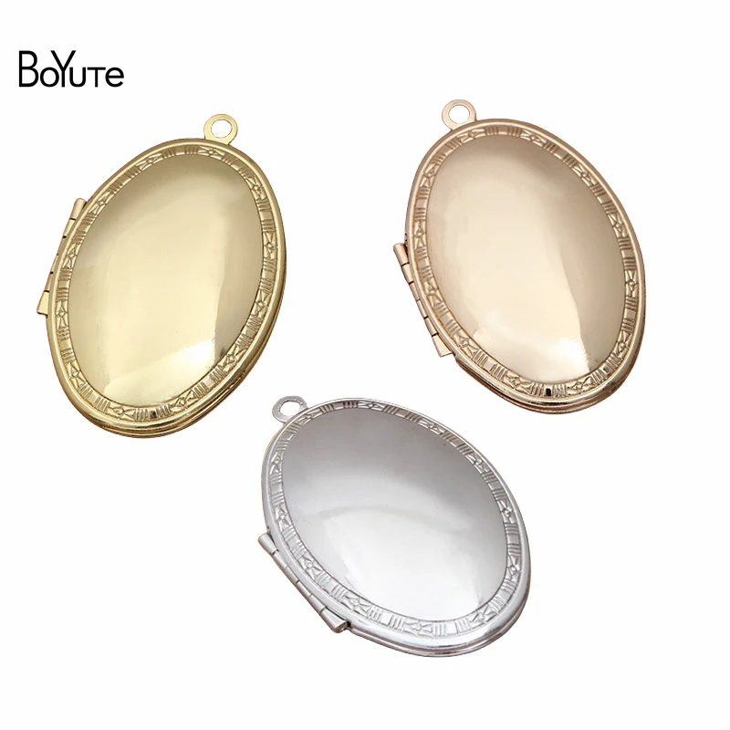 BoYuTe (10 Pieces/Lot) Factory Direct Supply Vintage European Diy Jewelry Accessories 26*40*10MM Oval Photo Locket Pendant