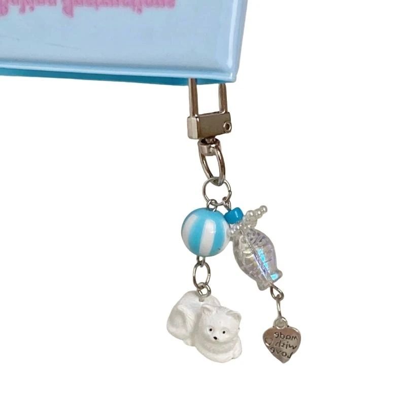 Multipurpose Lovely Clutching Plush Keychain Charm Pendant Portable Resin Bag Ornament for All Ages Casual Wear