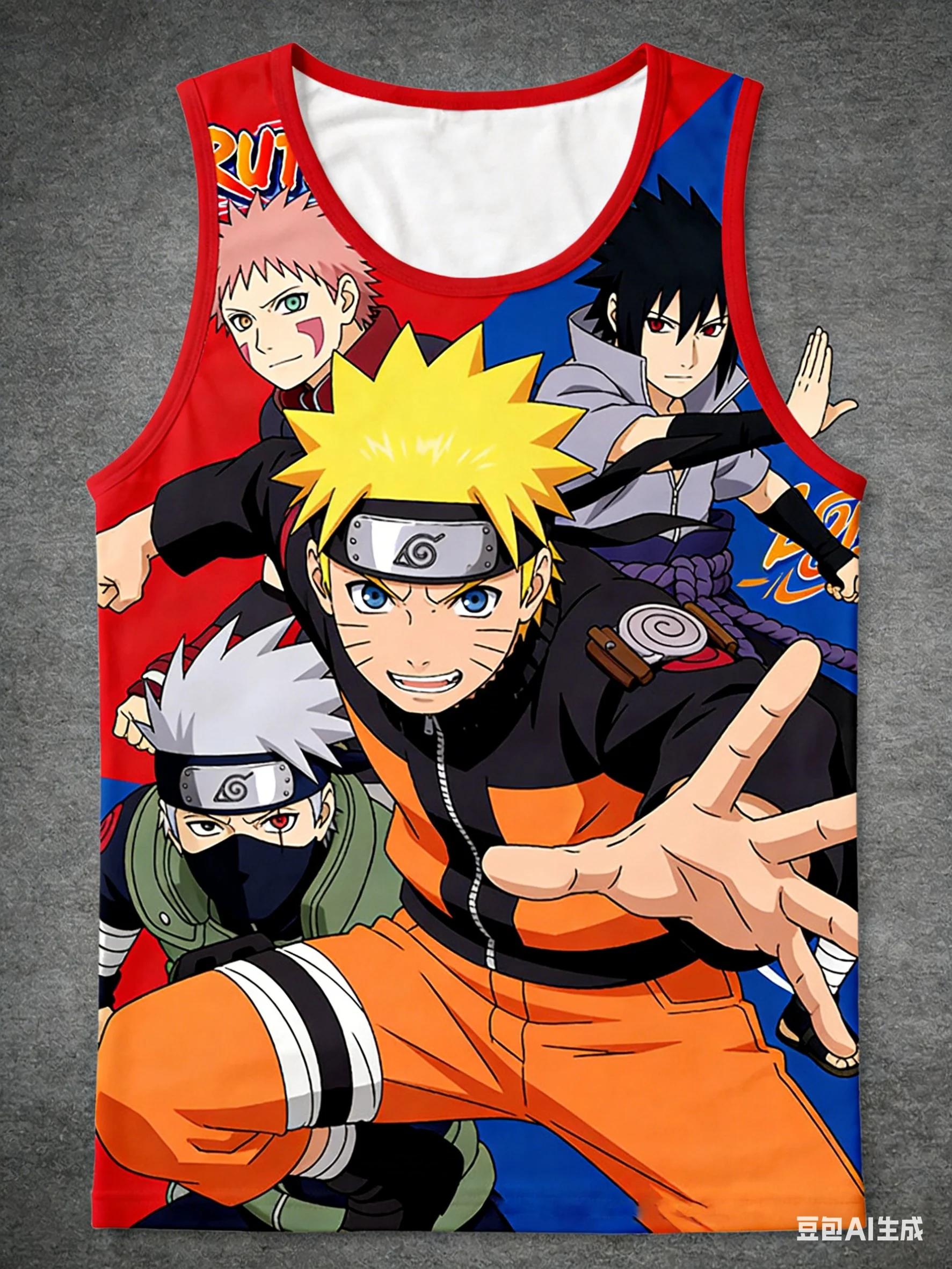 

Мужская летняя свободная футболка без рукавов с принтом аниме Наруто и Саске, модная майка-топ