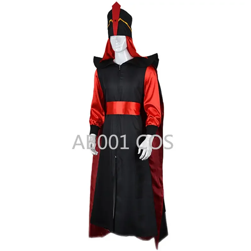 Movie Themagic Lamp Aladdin Jafar Man Halloween Makeup Costume Adult Role Play Wizard Jafar Robe Costumes Halloween Cosplay