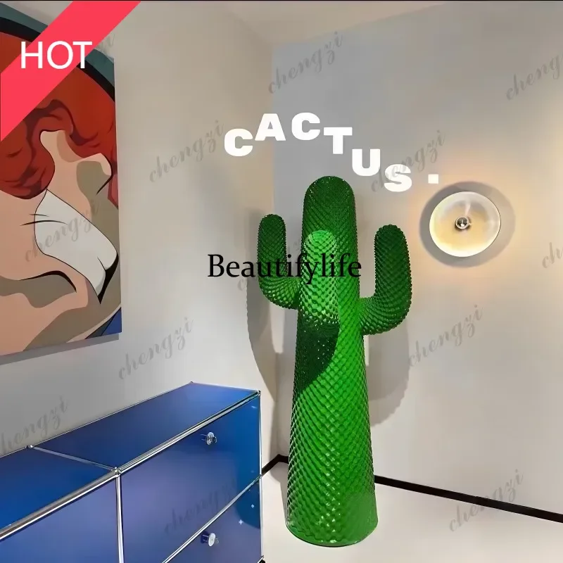 Trend cactus coat rack sculpture floor-to-ceiling large ornament