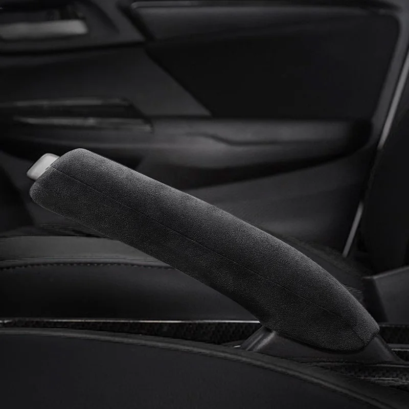 Alcantara Suede For Honda Fit Car Centre Console Shift Panel Gear Knob Handle Cover Handbrake Trims Steering Wheel Patch