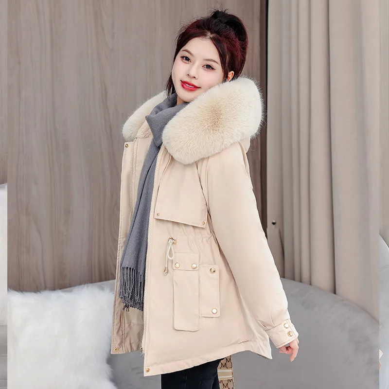 

Парка женская осенняя, теплая, ветрозащитная, с эффектом пуховика, эластичная, немнущаяся, со съемными слоями, приталенная, в корейском стиле, трендовая