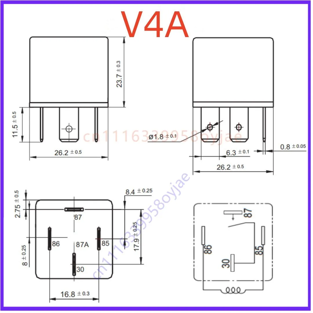 10PCS Reliable for 4Pin 60A Relay YH185B 012-1HS V4A Coil 12V