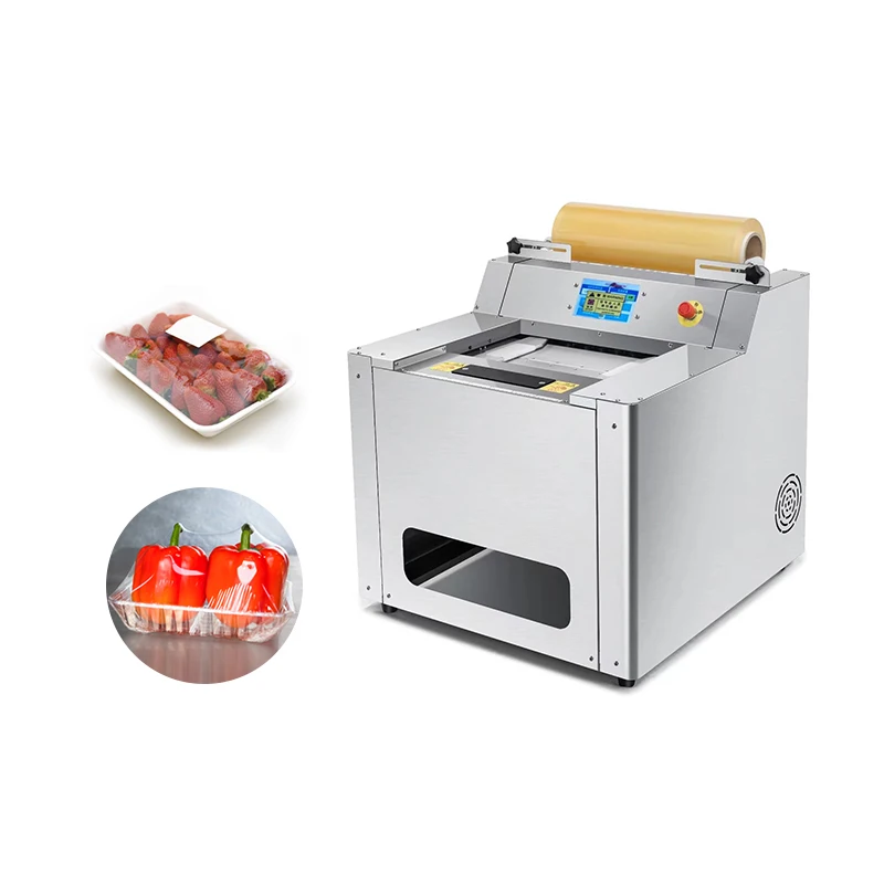 Automatic Vegetable Fruit  Commercial Food Cling Film Food Plastic Wrap Wrapping Machines