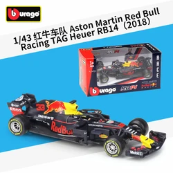 New Bburago 1:43 Ferrari Red Bull Racing TAG Heuer RB14 2018 #3 #33 Alloy Car Model Diecast Model Collection Children Toy Gift