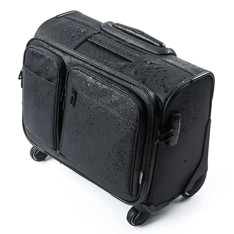 

Men Business Rolling Luggage 15.6 Inch Carry Ons Trolley Travel Suitcase Bag Super Waterproof Suitcase Pilot Trolley Luggage